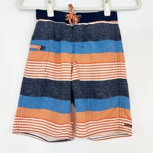 Patagonia Boys' Wavefarer Boardshorts Size 8 Striped Swim Beach Water